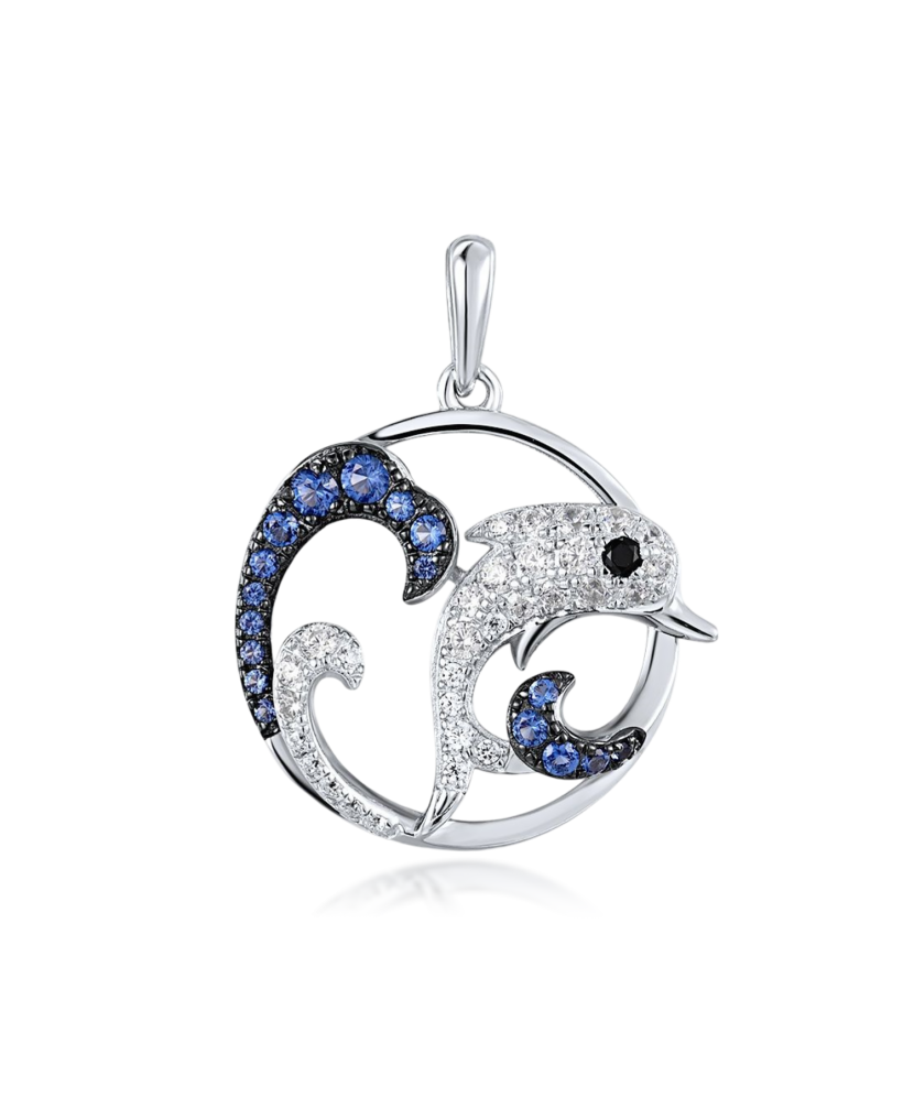 Sterling Silver pendant with spinels and zircons