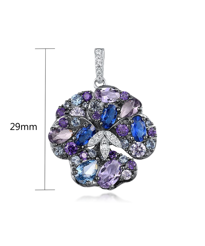 Sterling Silver pendant with spinels and zircons