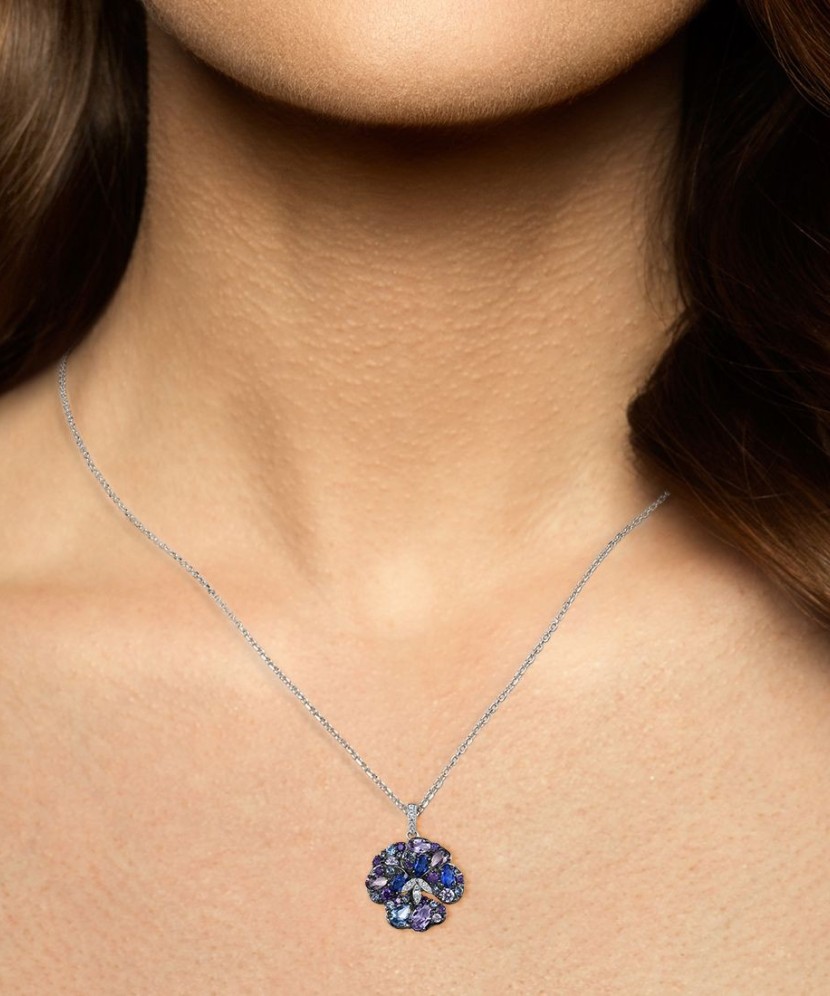 Sterling Silver pendant with spinels and zircons