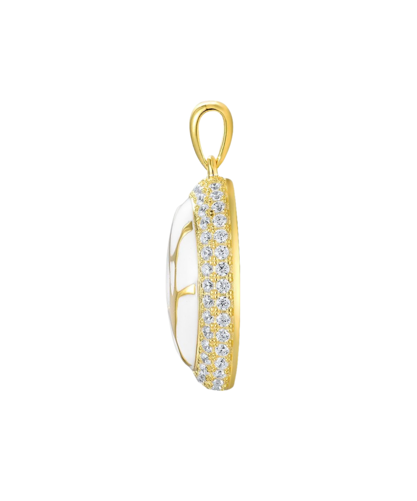 Gilded Sterling Silver pendant with zircons and enamel