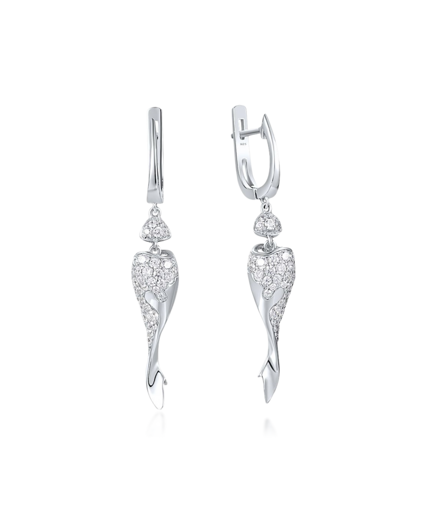 Sterling silver earrings with zircons