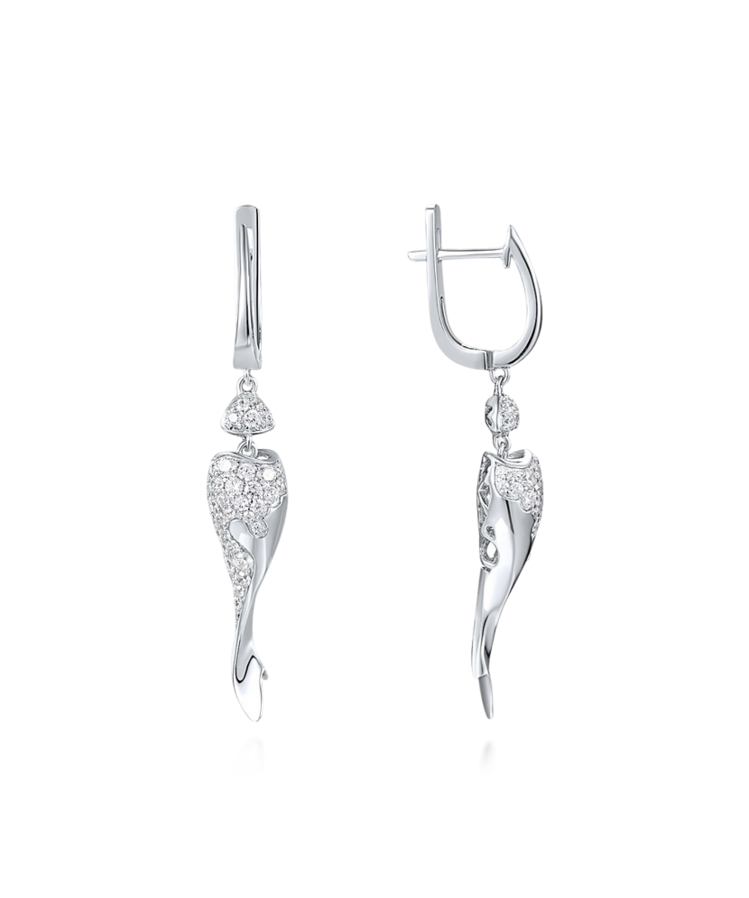 Sterling silver earrings with zircons
