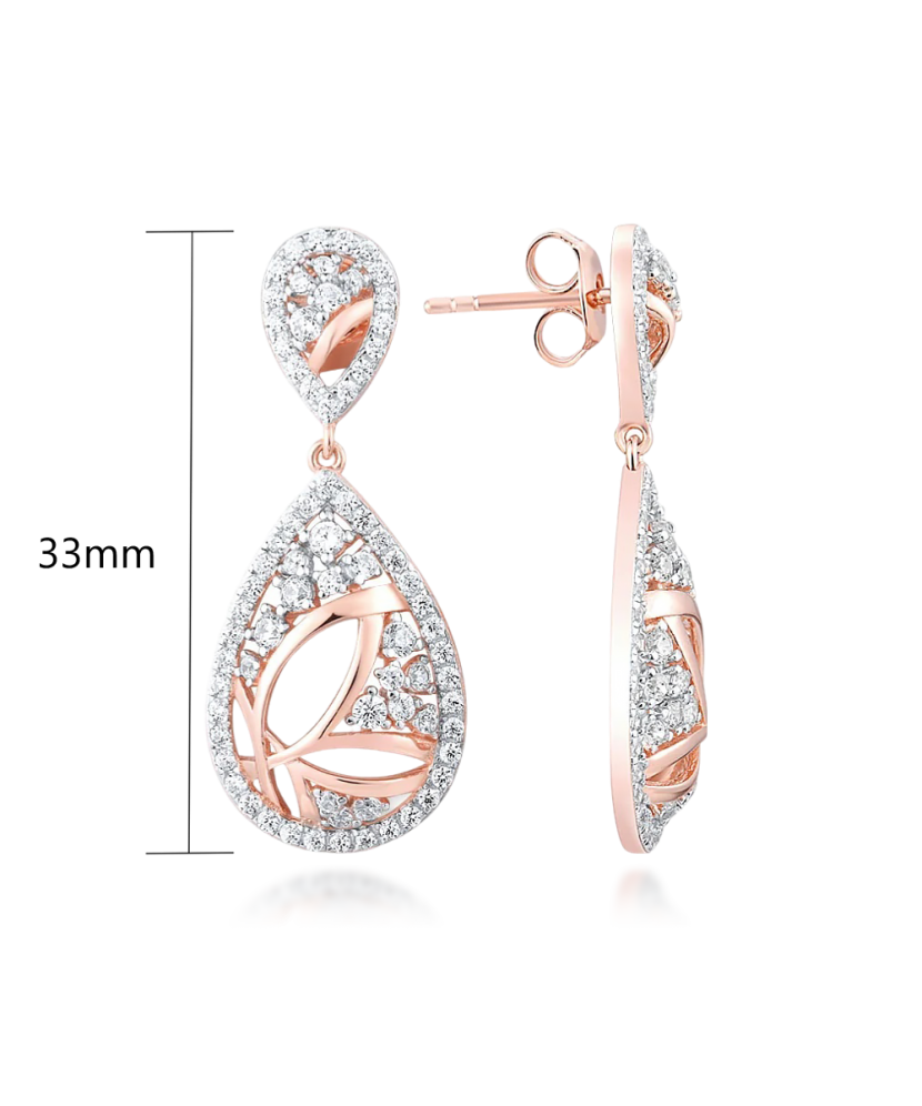Gilded sterling silver earrings with zircons