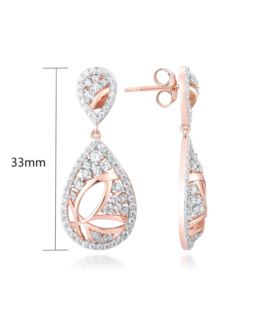 Gilded sterling silver earrings with zircons