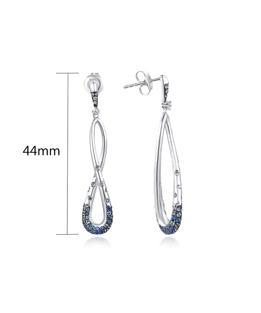 Sterling Silver earrings with zircons and spinels
