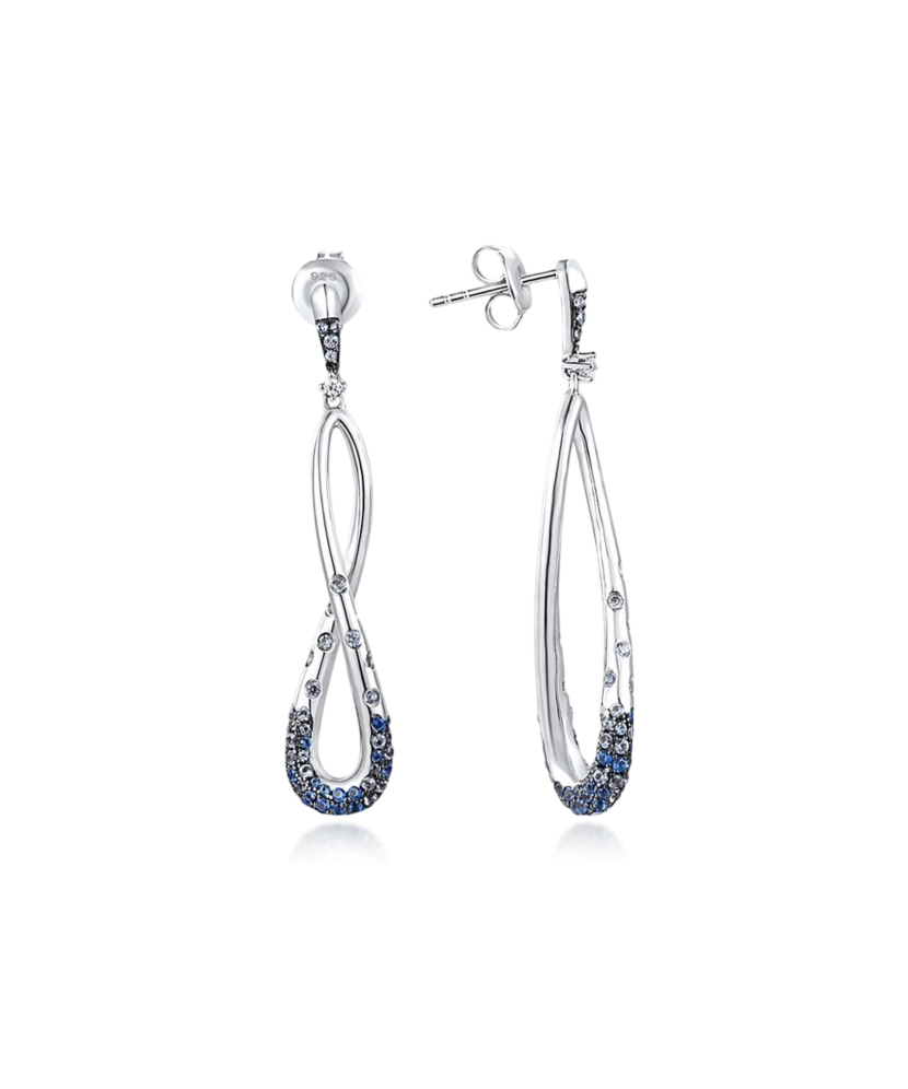Sterling Silver earrings with zircons and spinels