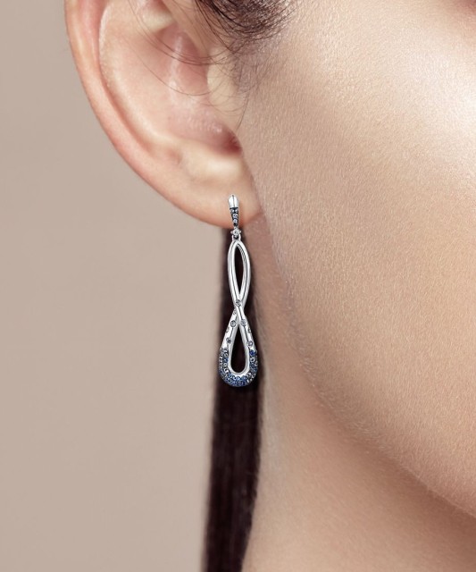 Sterling Silver earrings with zircons and spinels
