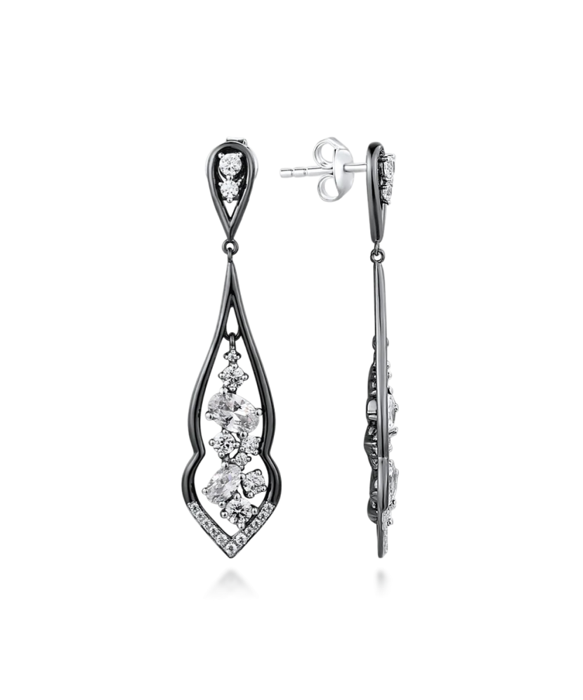 Sterling silver earrings with zircons