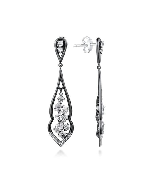 Sterling silver earrings with zircons