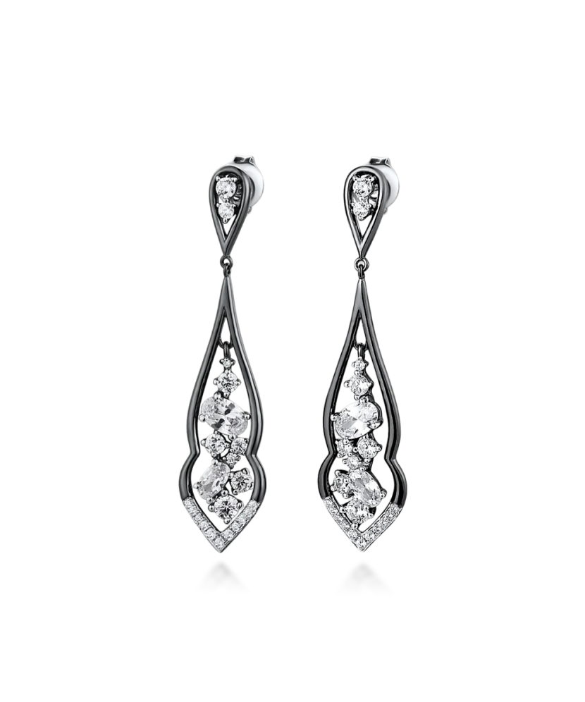 Sterling silver earrings with zircons
