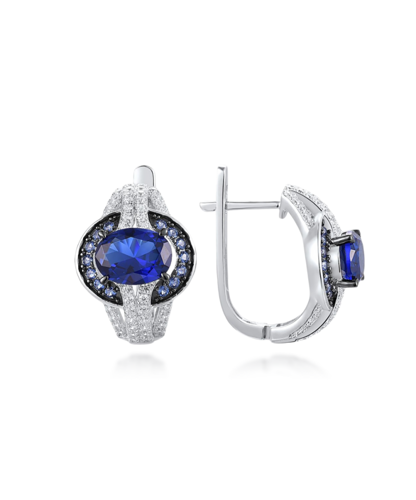 Sterling silver earrings with zircons