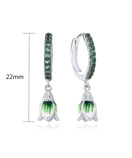 Steriling Silver earrings with spinels and enamel
