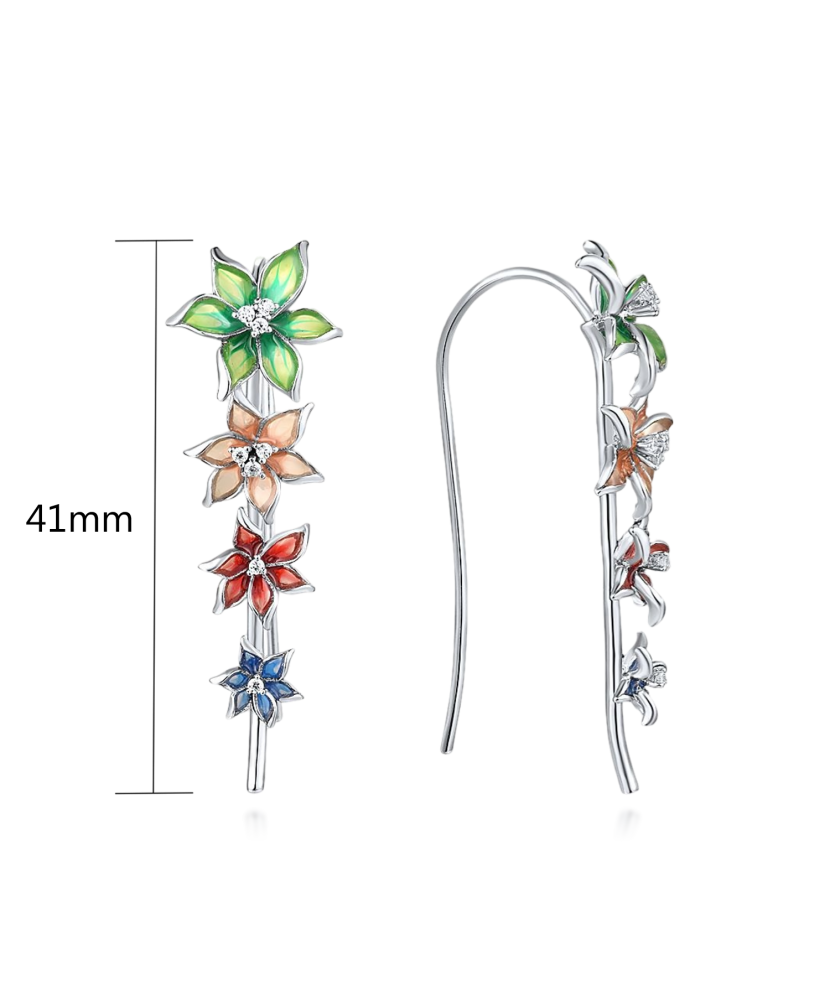 Hopeiset korvakorut emalilla