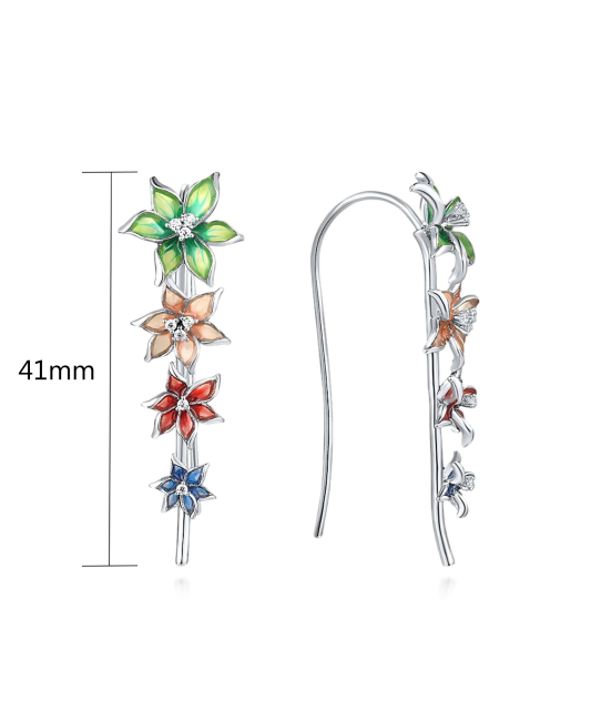 Hopeiset korvakorut emalilla