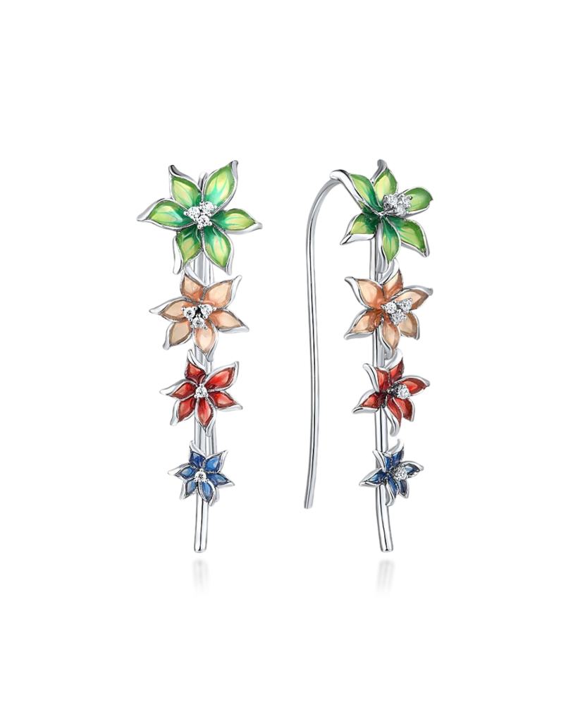 Sterling silver earrings with enamel
