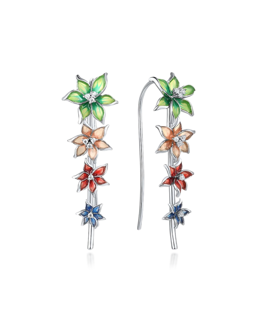 Sterling silver earrings with enamel