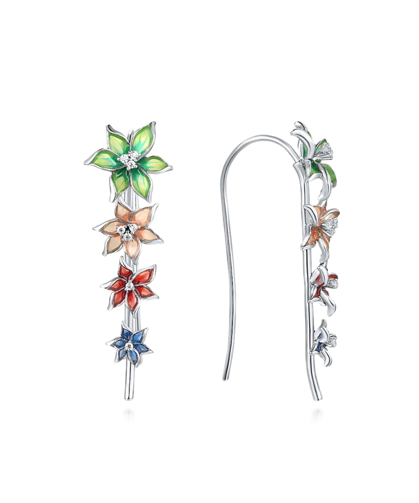 Sterling silver earrings with enamel