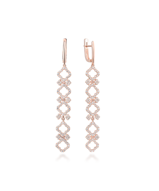 Gilded sterling silver earrings with zircons