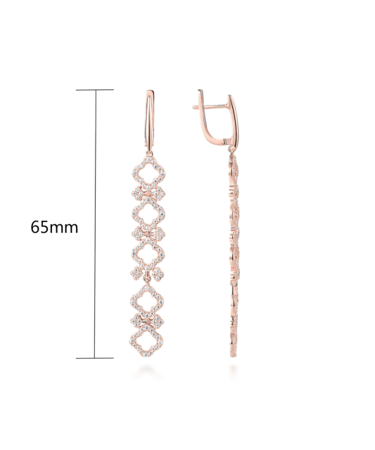 Gilded sterling silver earrings with zircons