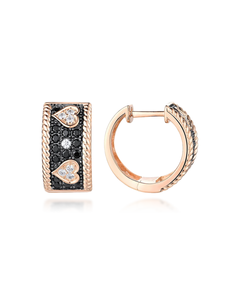 Gilded sterling silver earrings with zircons and spinels