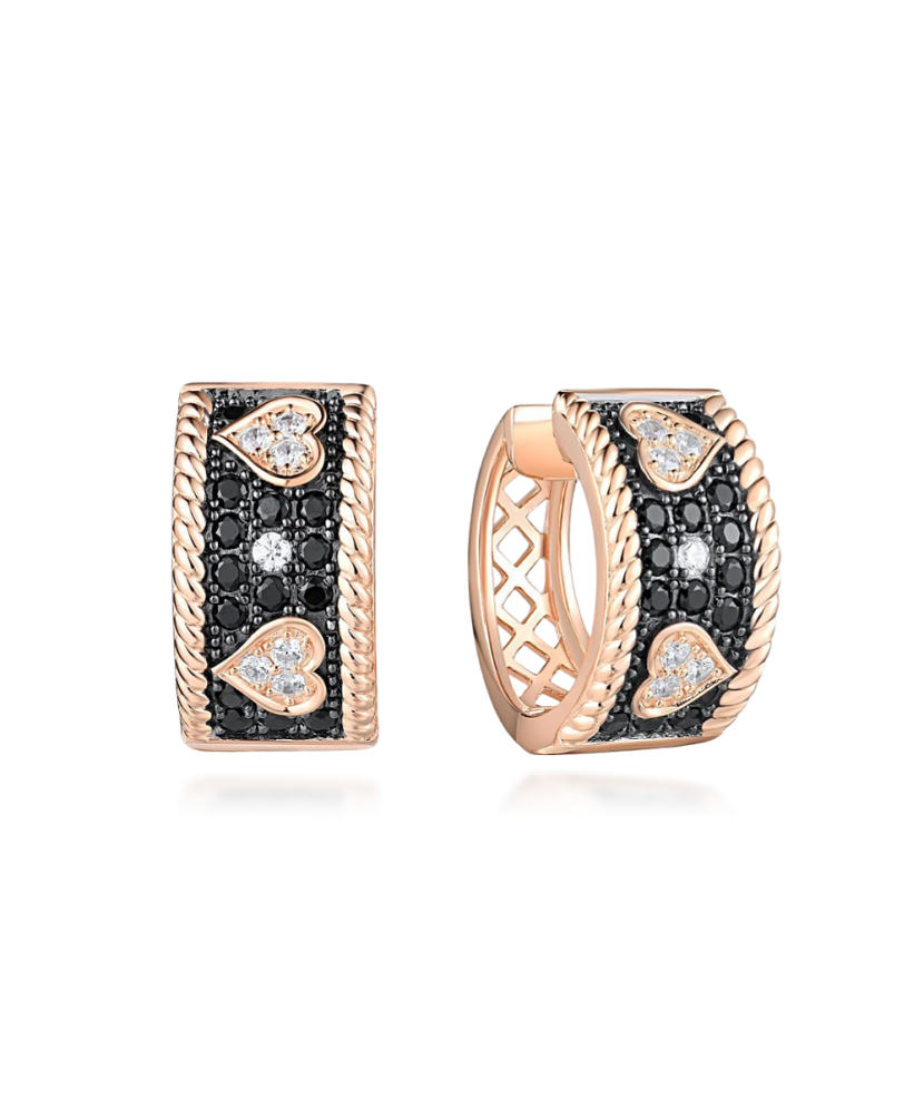 Gilded sterling silver earrings with zircons and spinels
