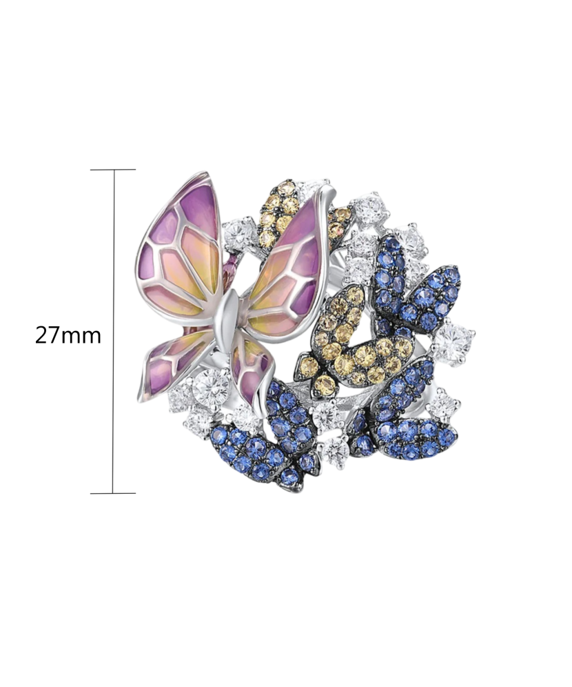 Hopeasormus emalilla ja zirkoneilla