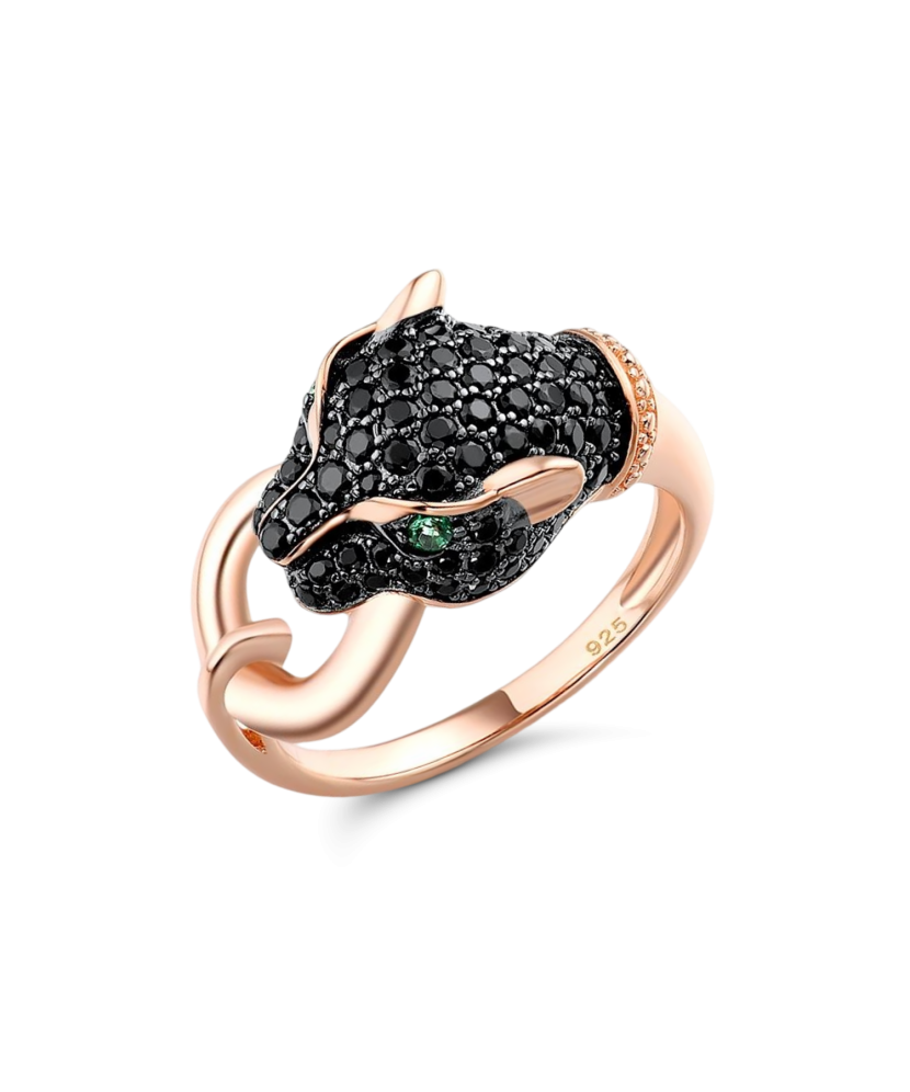 Gilded Sterling silver ring with spinels