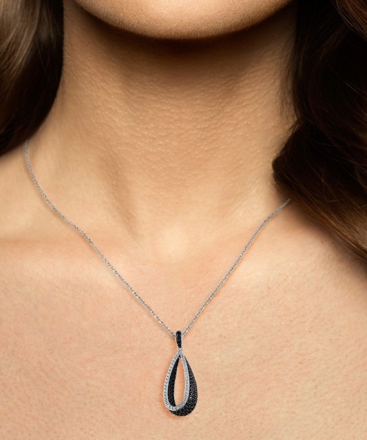 Sterling Silver pendant with spinels and zircons