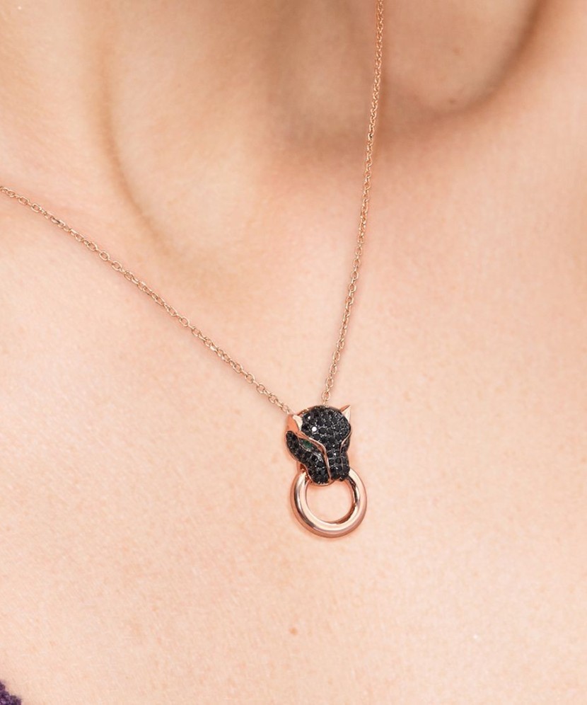 Gilded Sterling Silver pendant with spinels and zircons