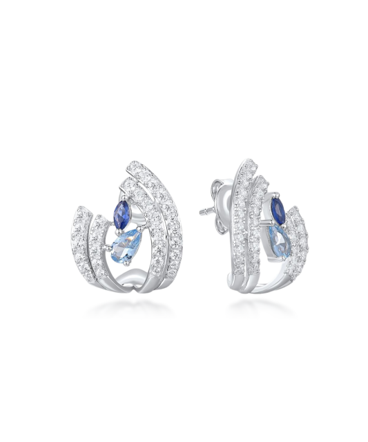 Sterling Silver earrings with zircons and spinels