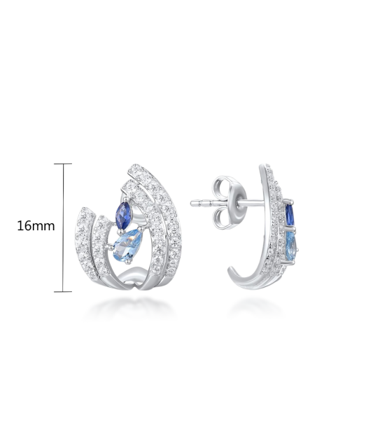 Sterling Silver earrings with zircons and spinels