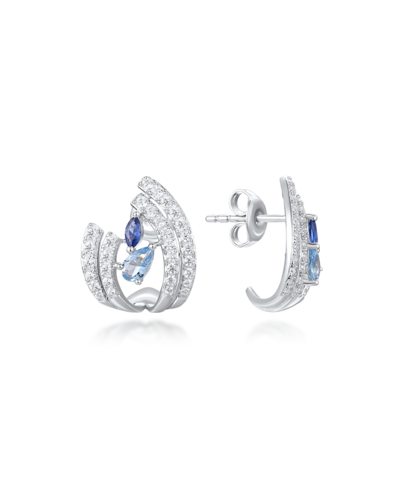 Sterling Silver earrings with zircons and spinels