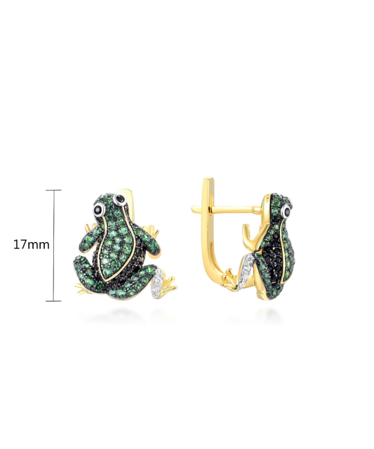 Kultaahopeiset korvakorut spinelleillä ja zirkoneilla