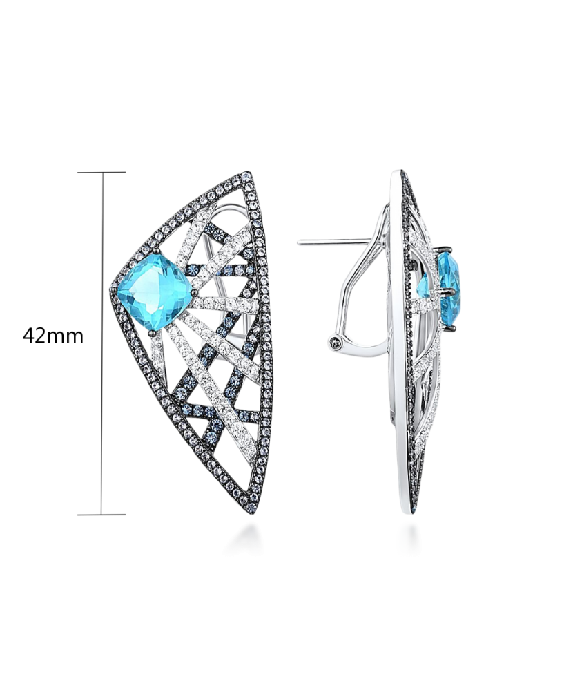 Sterling Silver earrings with zircons and spinels