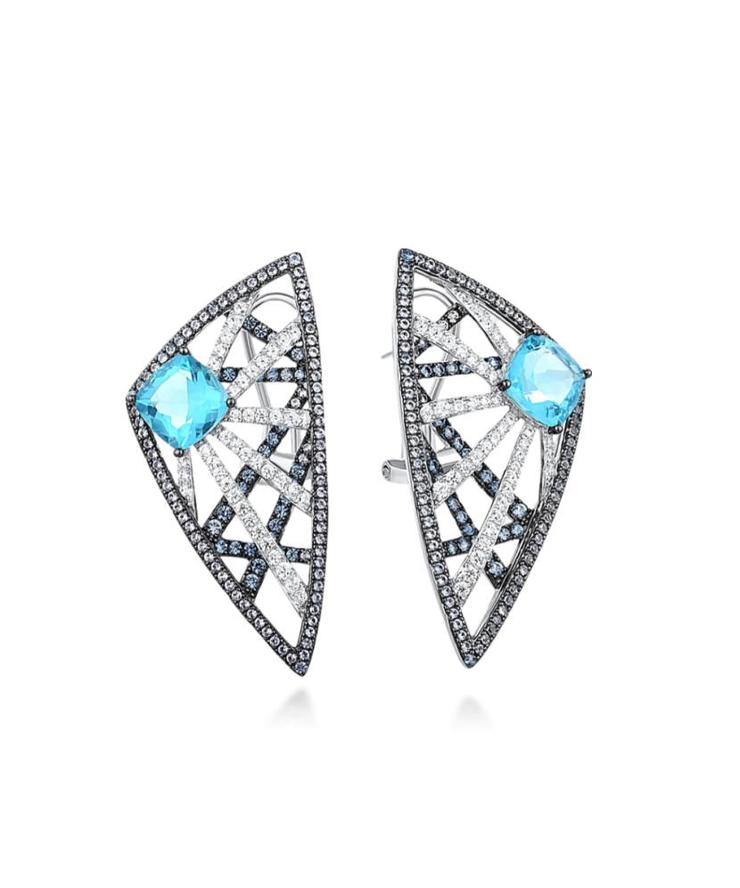 Sterling Silver earrings with zircons and spinels