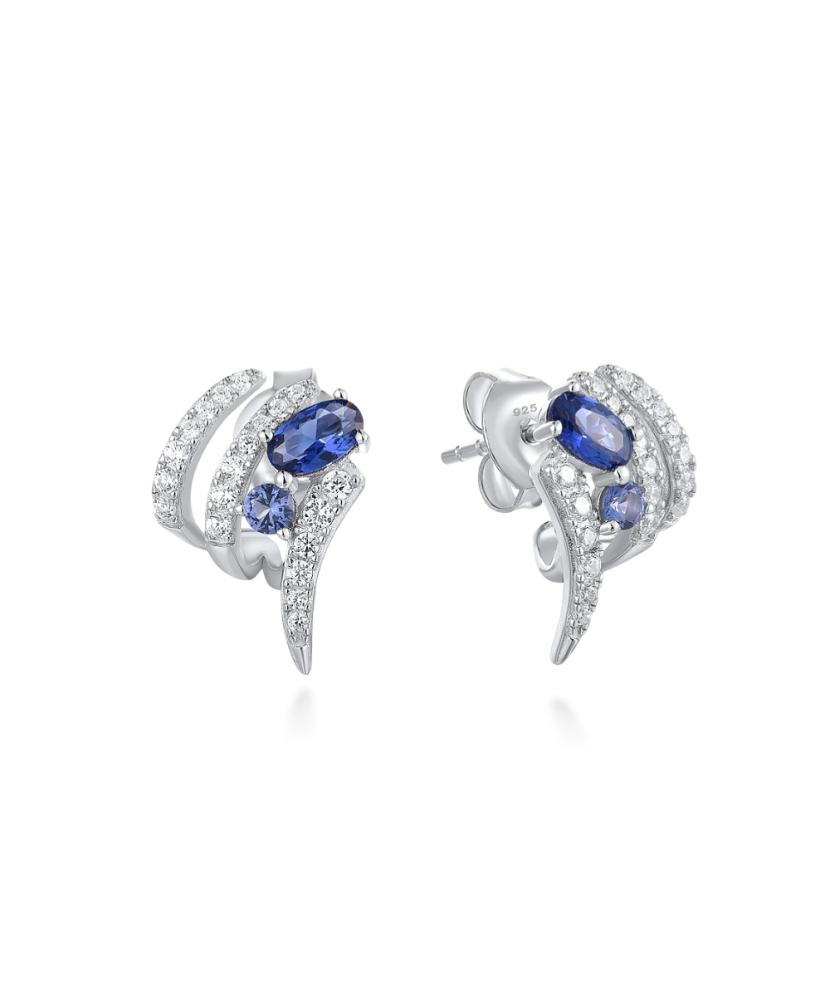 Sterling Silver earrings with zircons and spinels