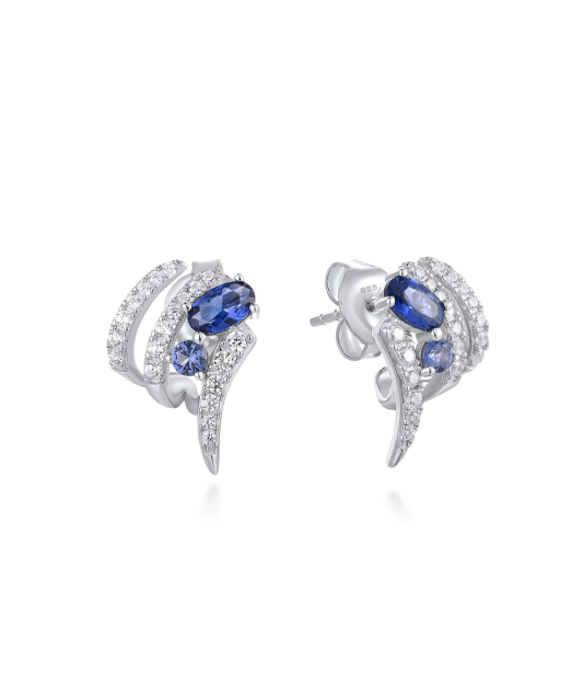Sterling Silver earrings with zircons and spinels