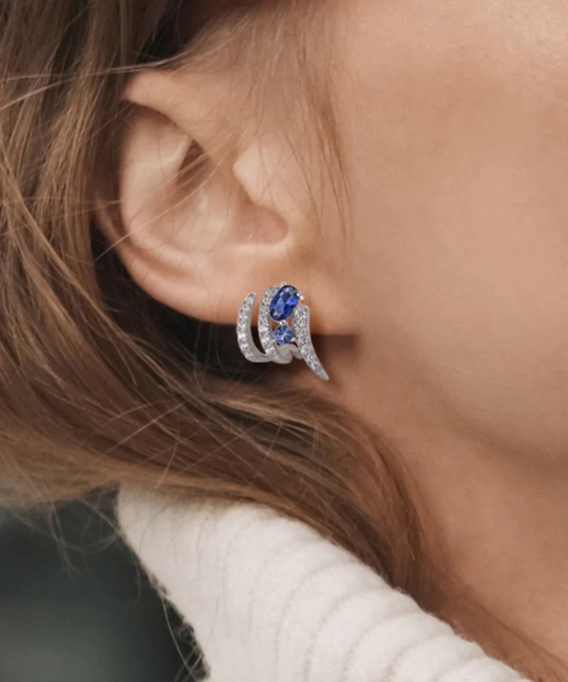 Sterling Silver earrings with zircons and spinels