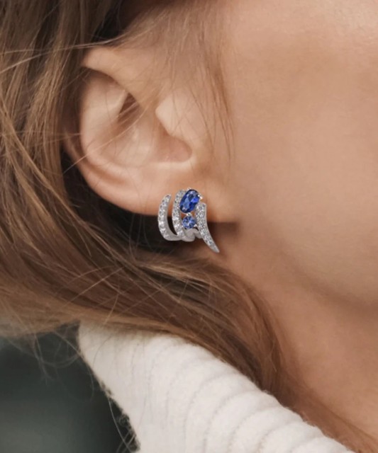 Sterling Silver earrings with zircons and spinels