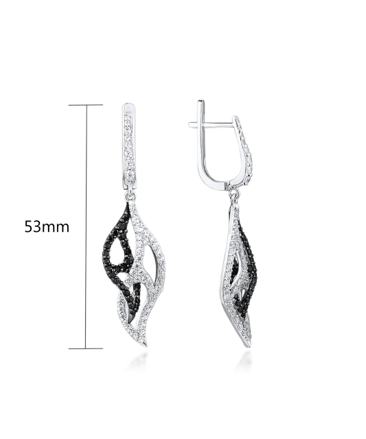 Sterling Silver earrings with zircons and spinels