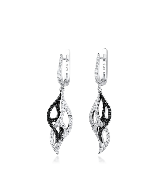 Sterling Silver earrings with zircons and spinels