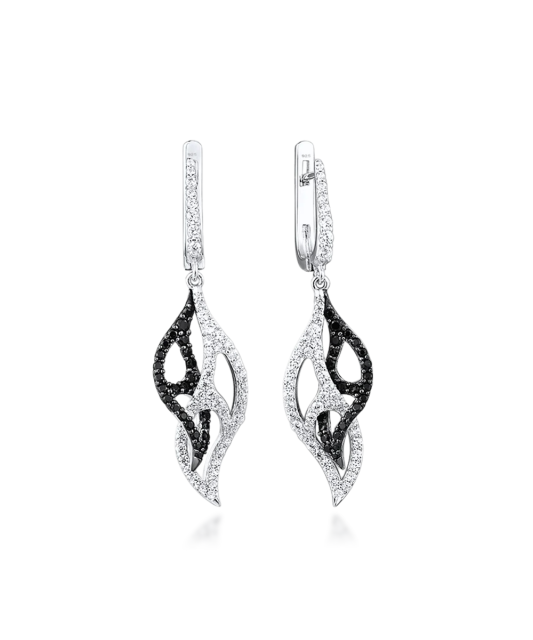 Hopeiset korvakorut zirkoneilla ja spinellillä