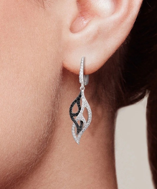 Sterling Silver earrings with zircons and spinels
