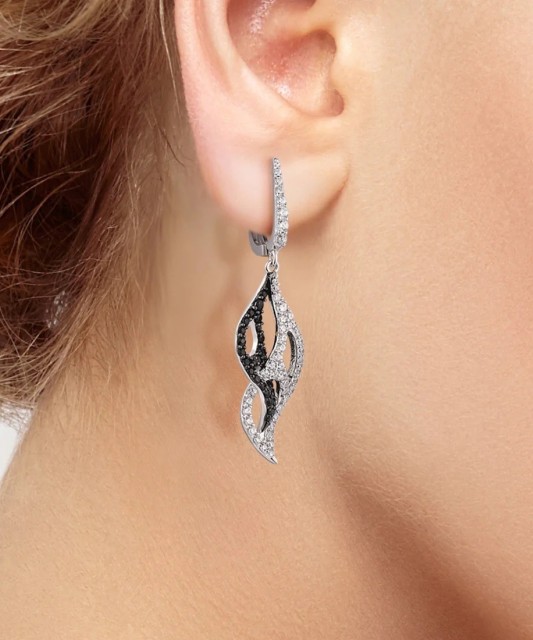 Sterling Silver earrings with zircons and spinels