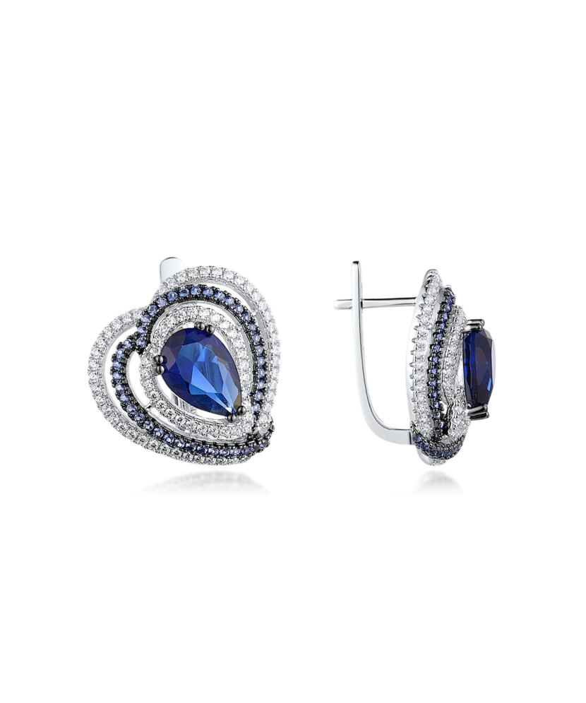 Hopeiset korvakorut zirkoneilla ja spinellillä