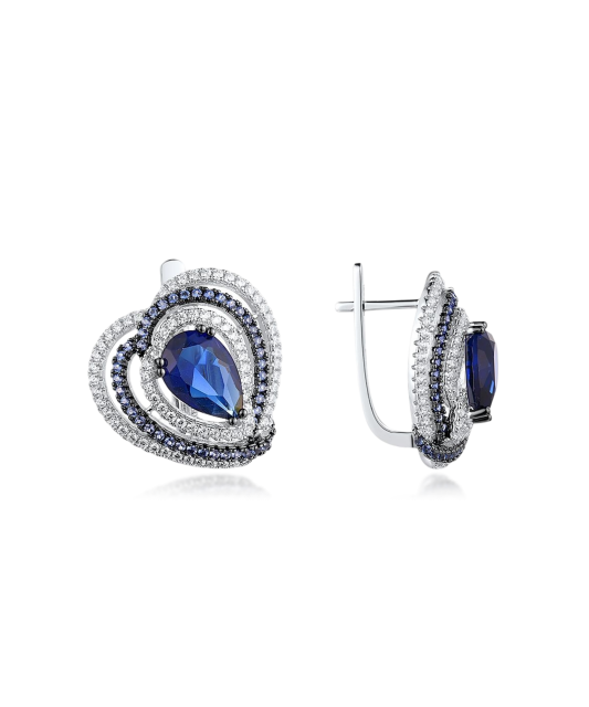 Hopeiset korvakorut zirkoneilla ja spinellillä