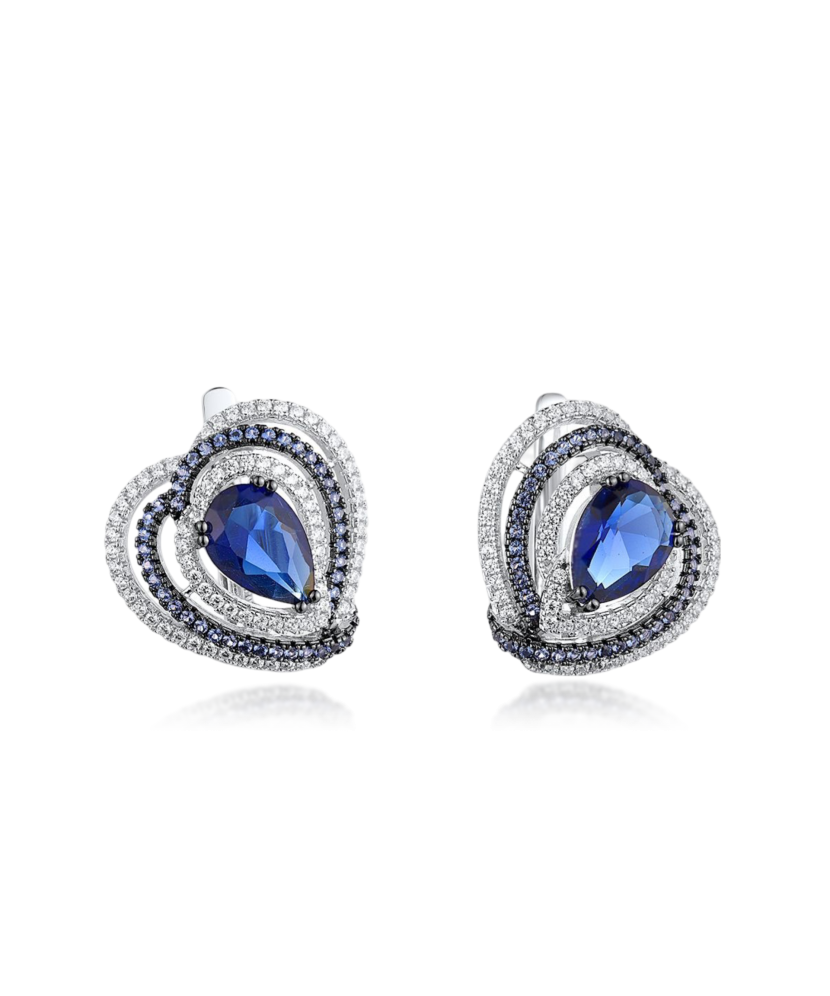 Hopeiset korvakorut zirkoneilla ja spinellillä