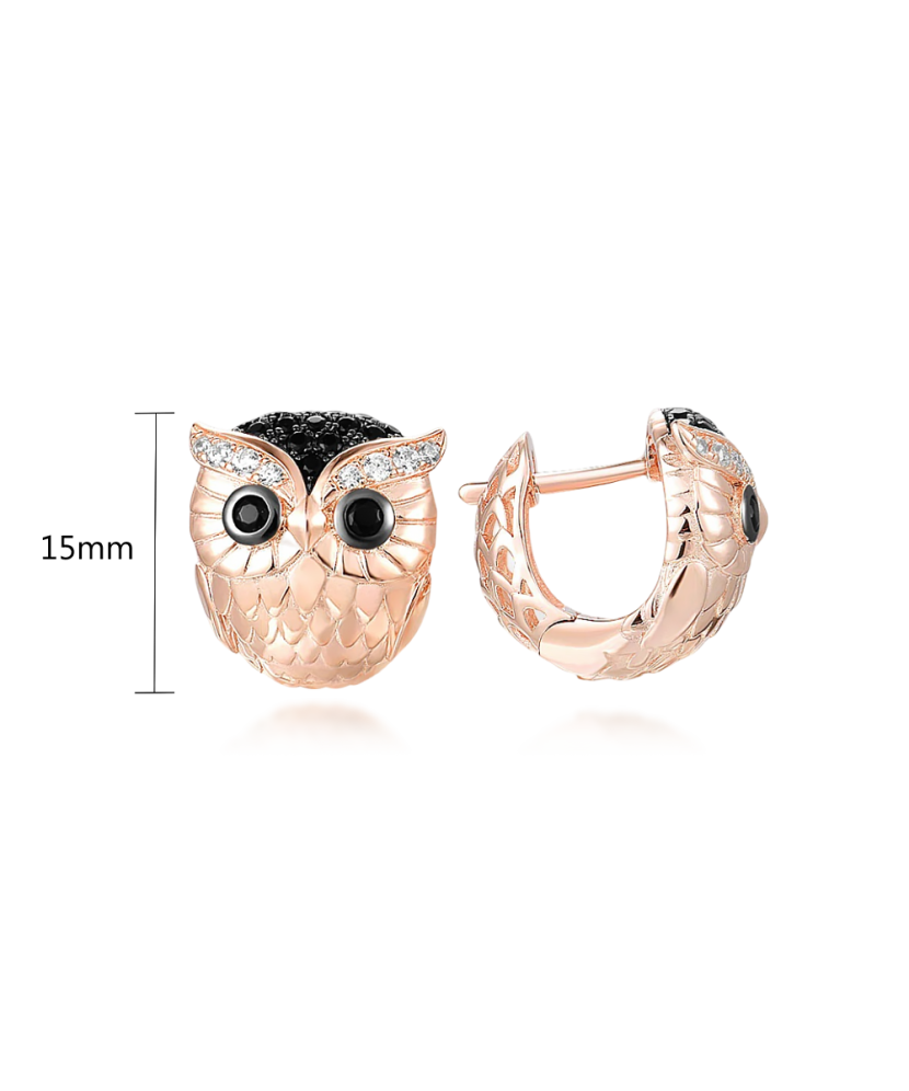 Gilded sterling silver earrings with zircons and spinels