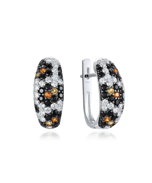 Sterling Silver earrings with zircons and spinels