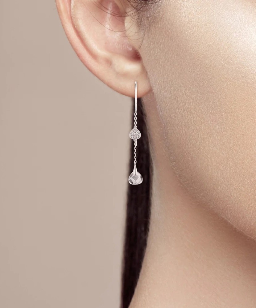 Sterling silver earrings with zircons